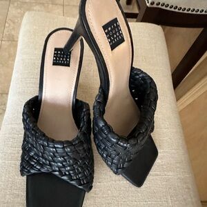 White House Black Market Black Woven Women's Heels
